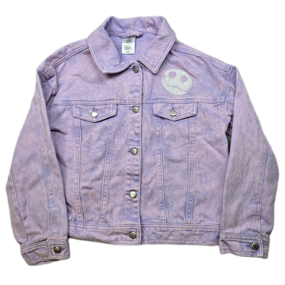 Jack Skellington Denim Jacket Kids‎ 10 12 Purple Tie Dye Nightmare Before Xmas
